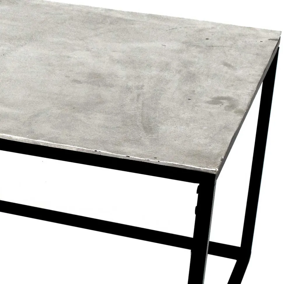 Wohnzimmertisch mit Alu Platte in Silber - Magura