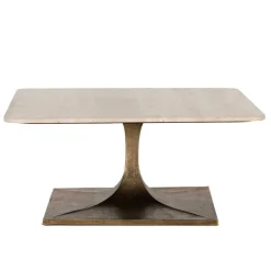 Wohnzimmertisch mit hellgrauer Marmorplatte - Cimbaly