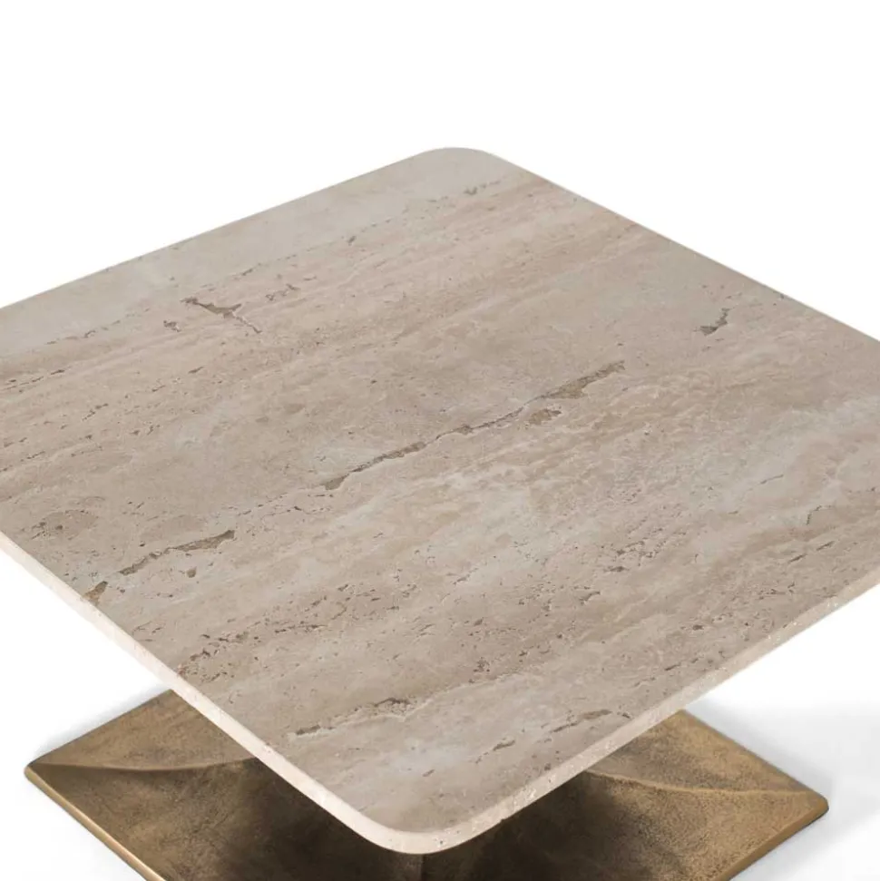 Wohnzimmertisch mit hellgrauer Marmorplatte - Cimbaly