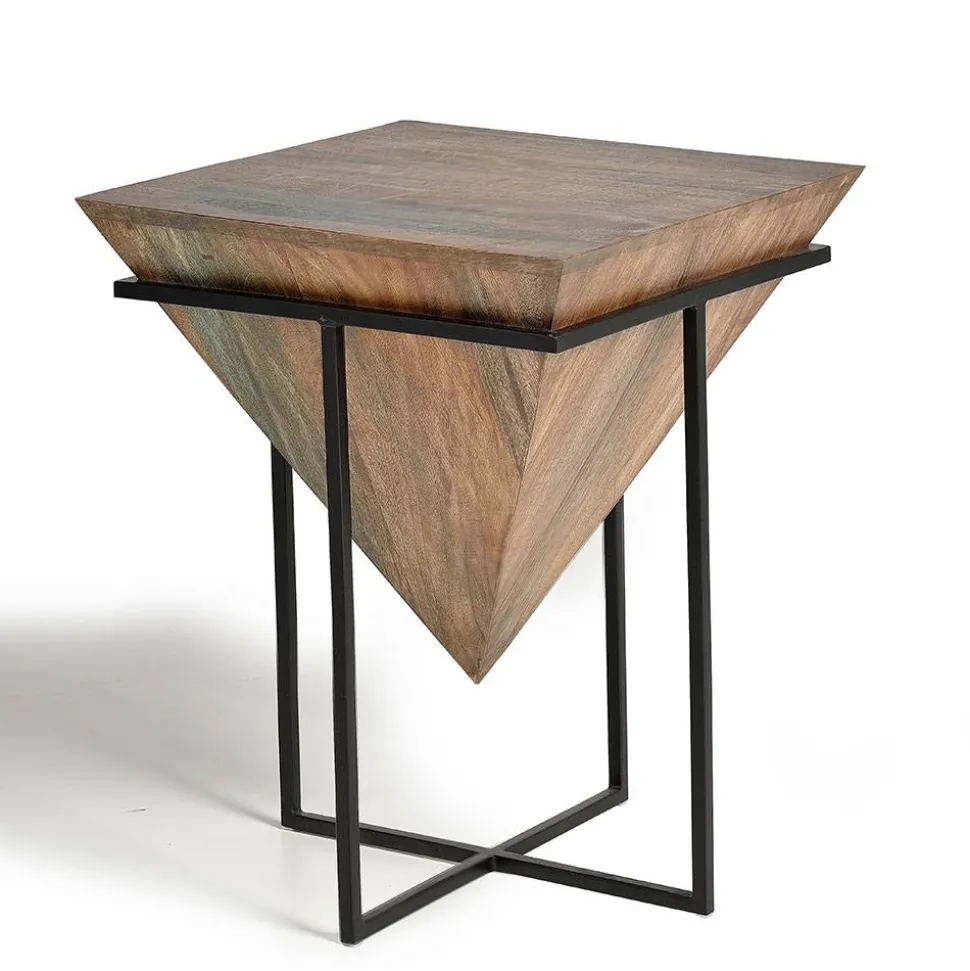 Wohnzimmertisch mit Holzkorpus - umgedrehte Pyramide - Selavia