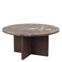 Wohnzimmertisch mit Marmorplatte in Braun - Farizio
