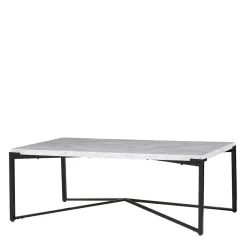 Wohnzimmertisch mit Marmorplatte Weiß Grau - Ignacios