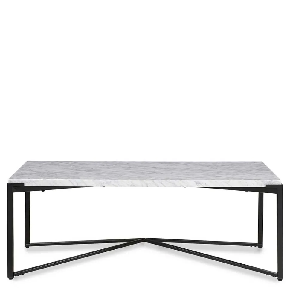Wohnzimmertisch mit Marmorplatte Weiß Grau - Ignacios