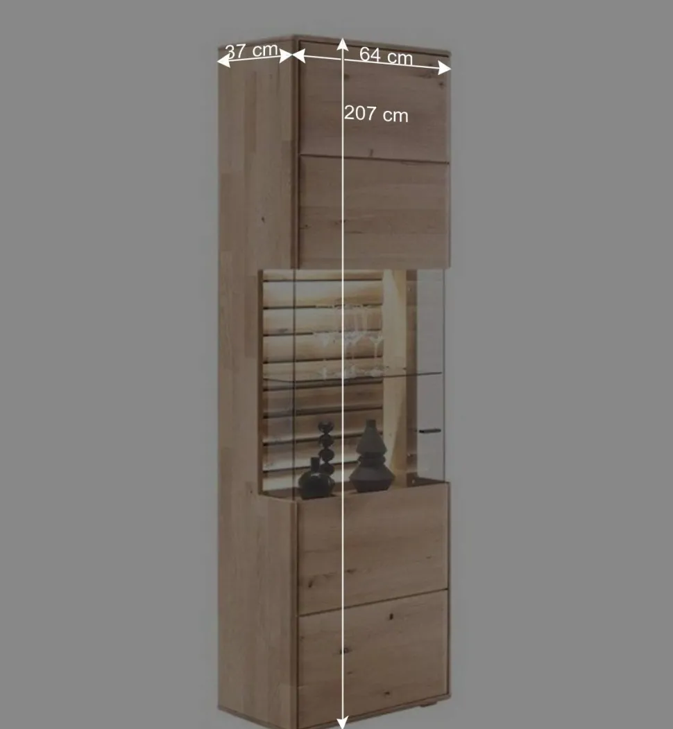 Wohnzimmervitrine in Asteiche Hell - Azzurian