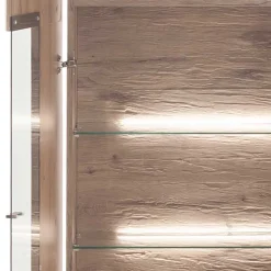 Wohnzimmervitrine in Wildeiche Holzoptik - Comrinaca