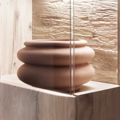 Wohnzimmervitrine in Wildeiche Holzoptik - Comrinaca