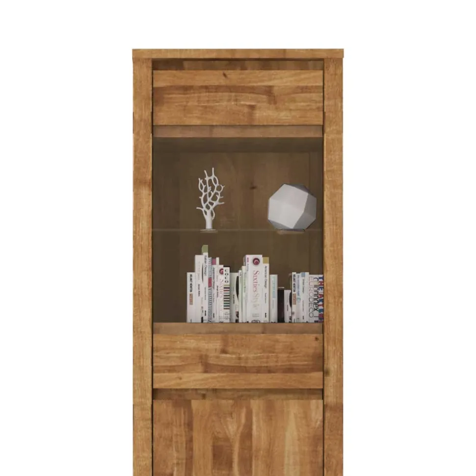 Wohnzimmervitrine Nadalia aus Wildeiche Massivholz