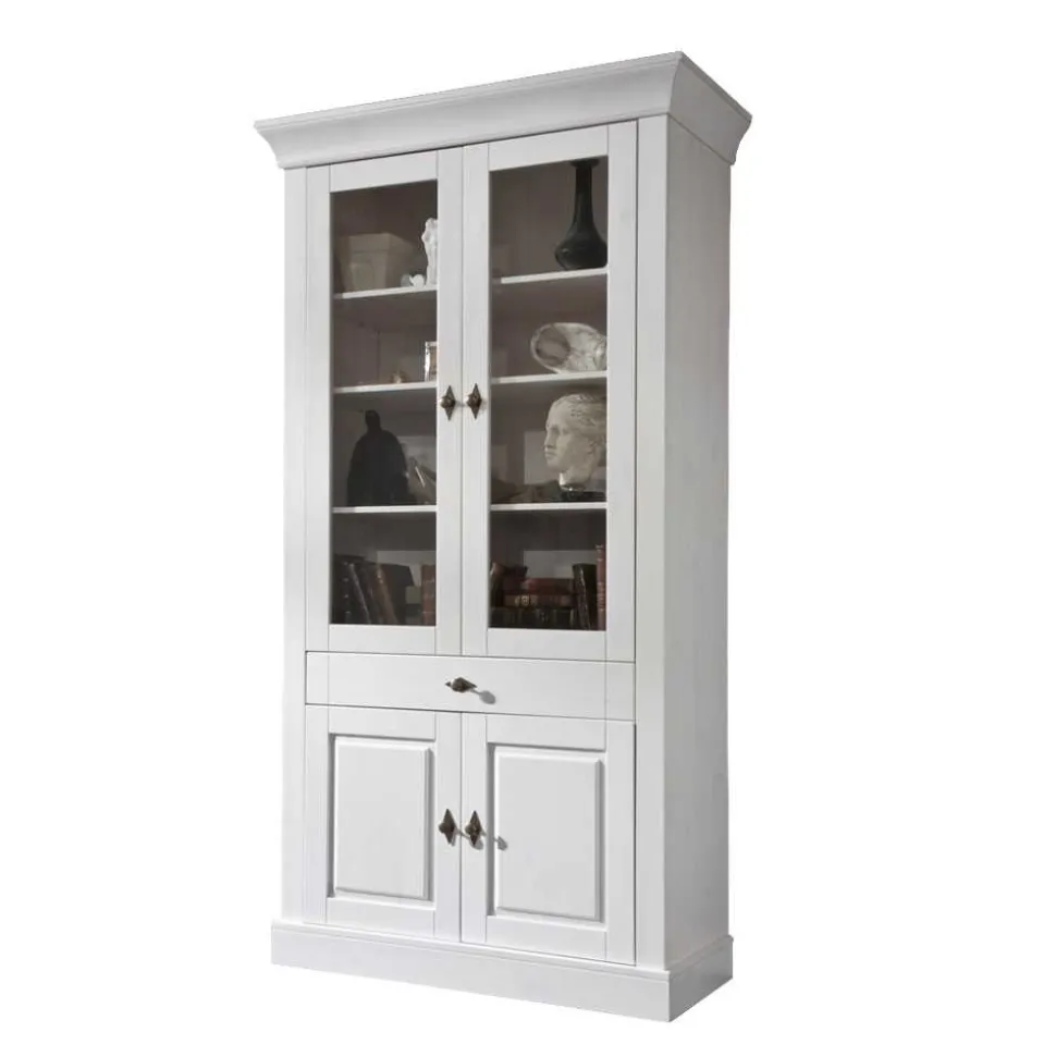 Wohnzimmervitrine Satumare in Weiß