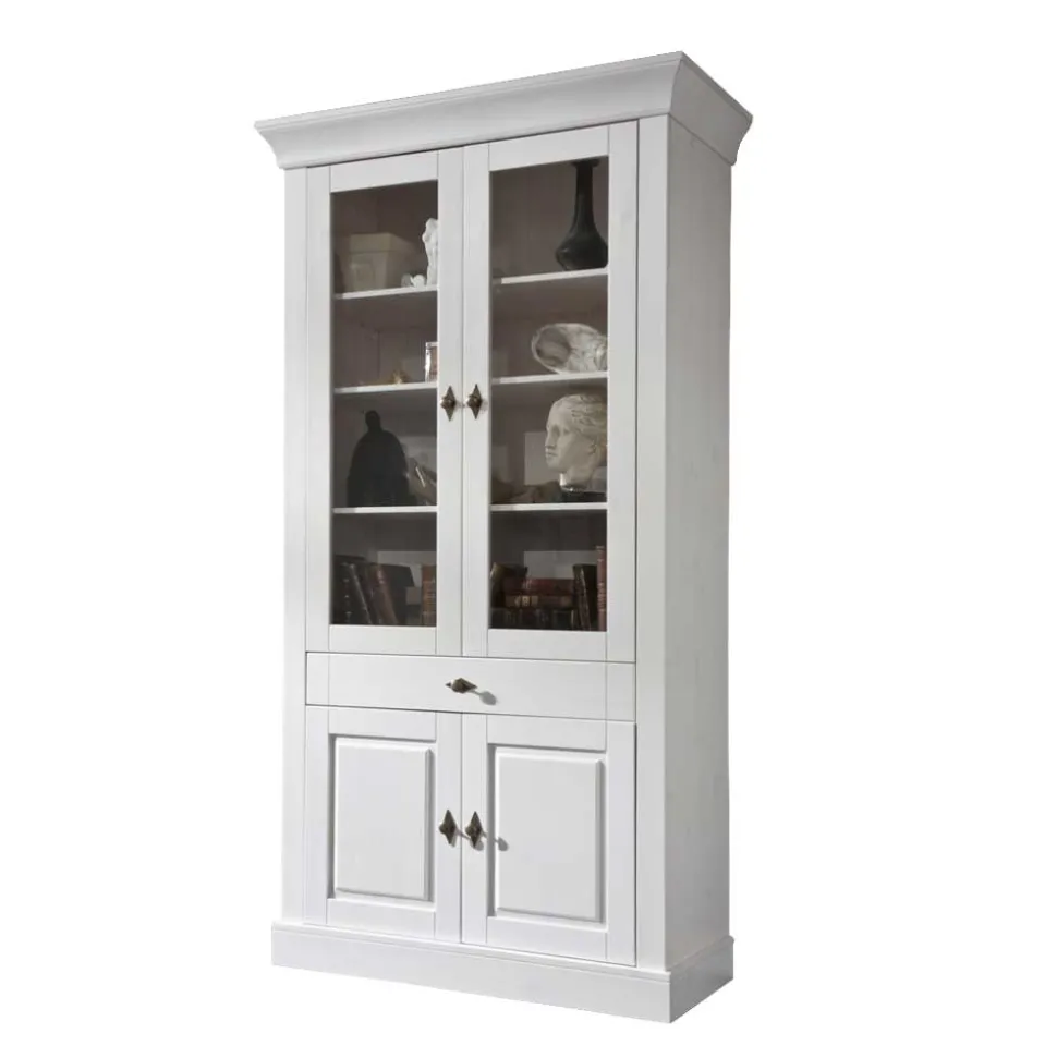 Wohnzimmervitrine Satumare in Weiß