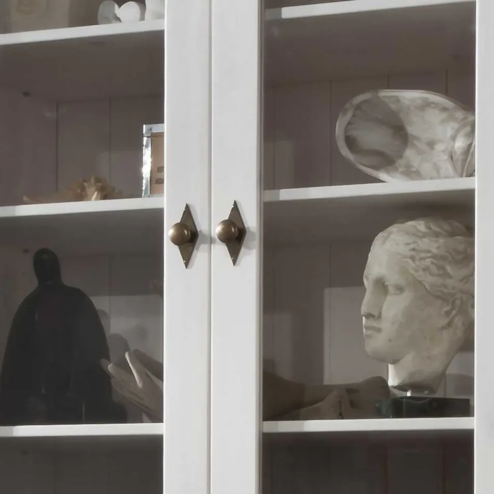 Wohnzimmervitrine Satumare in Weiß