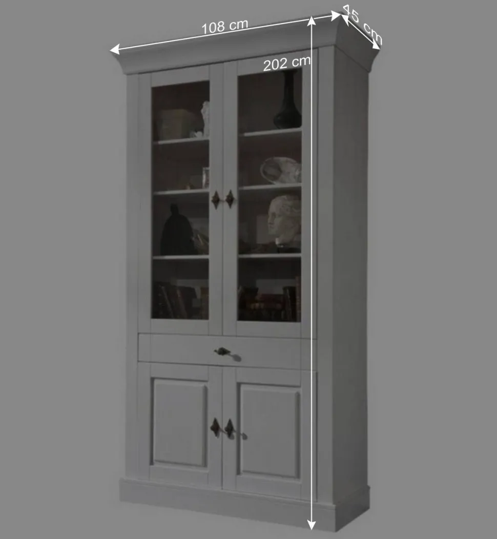 Wohnzimmervitrine Satumare in Weiß