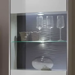 Wohnzimmervitrine Tacroma in Weiß Hochglanz
