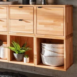 Würfel Regal mit Tür aus Kernbuche massiv - Gabela