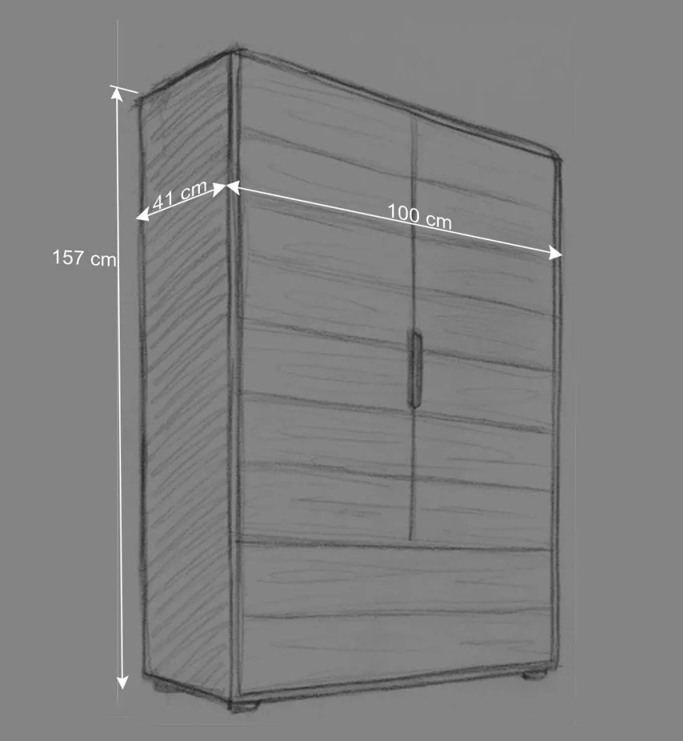 Wäscheschrank aus Wildeiche Massivholz - Feanor