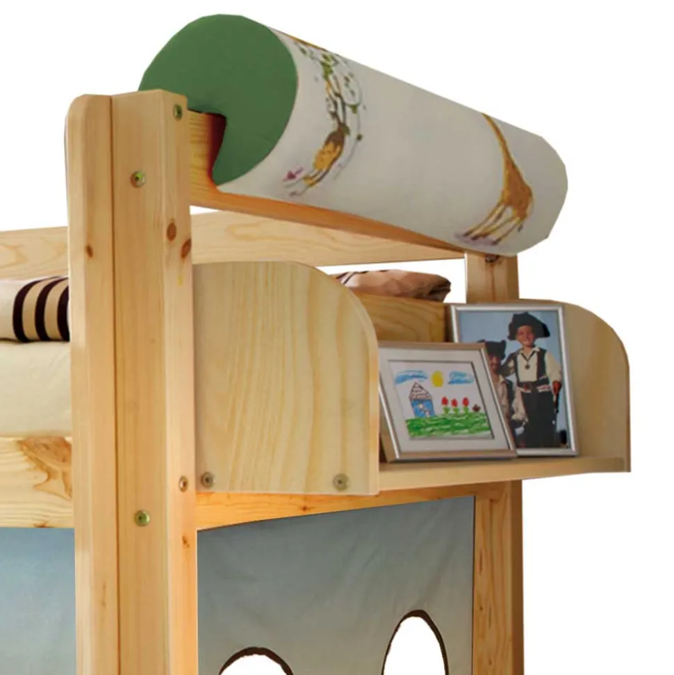 90x200 Afrika Tiere Hochbett mit Nackenrolle - Fakt