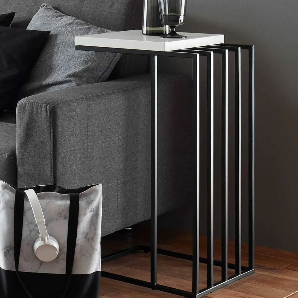 40x35 Anstelltisch in Weiß Schwarz - Hortenza