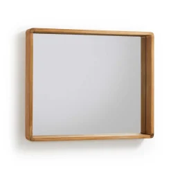 80x65 Badezimmerspiegel mit Teak Holz - Tiranny