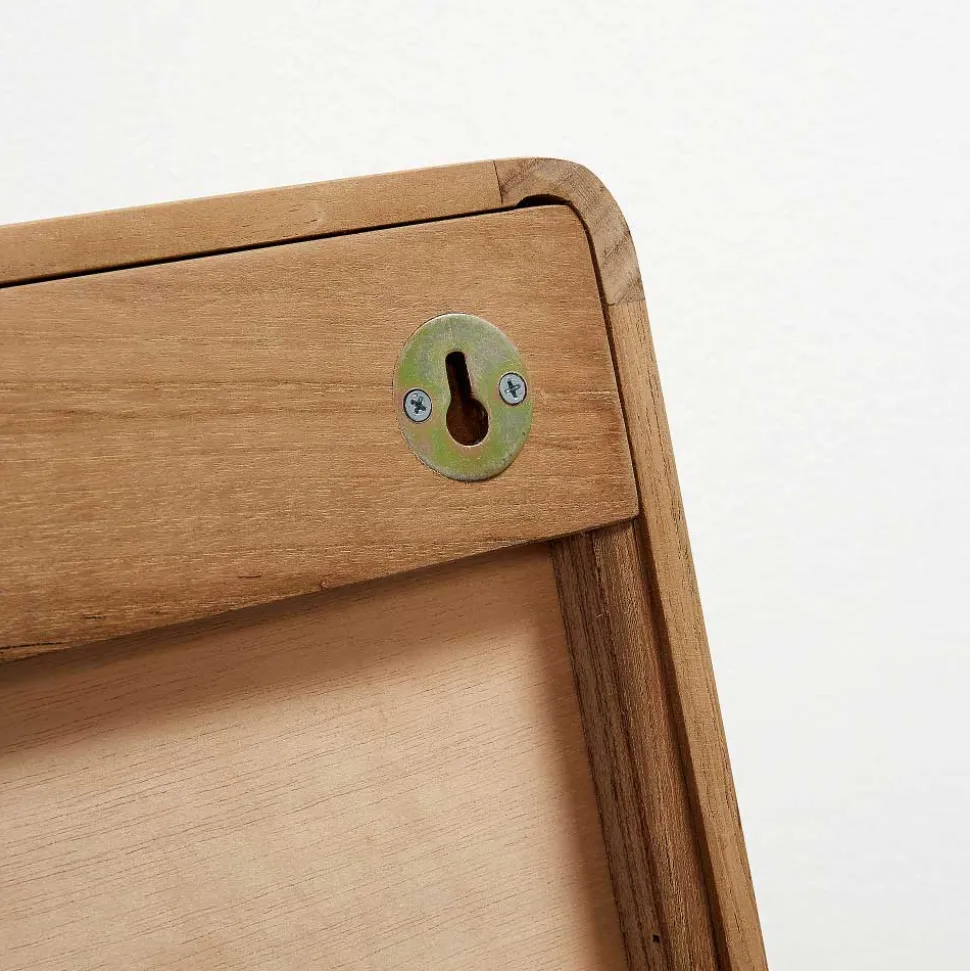 80x65 Badezimmerspiegel mit Teak Holz - Tiranny