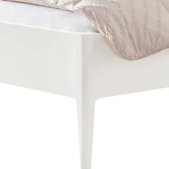 140x200 Bett in Weiß aus Buche & Kunstleder - Shian