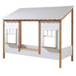 90x200 Bett mit Rausfallschutz in Haus Optik - Vericia