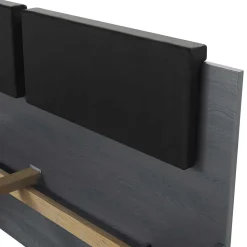 140x200 Bett mit Stauraum in Eiche Grau - Carika