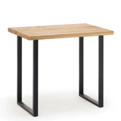 120x80 cm Bar Tisch aus Wildeiche & Stahl - Karmini