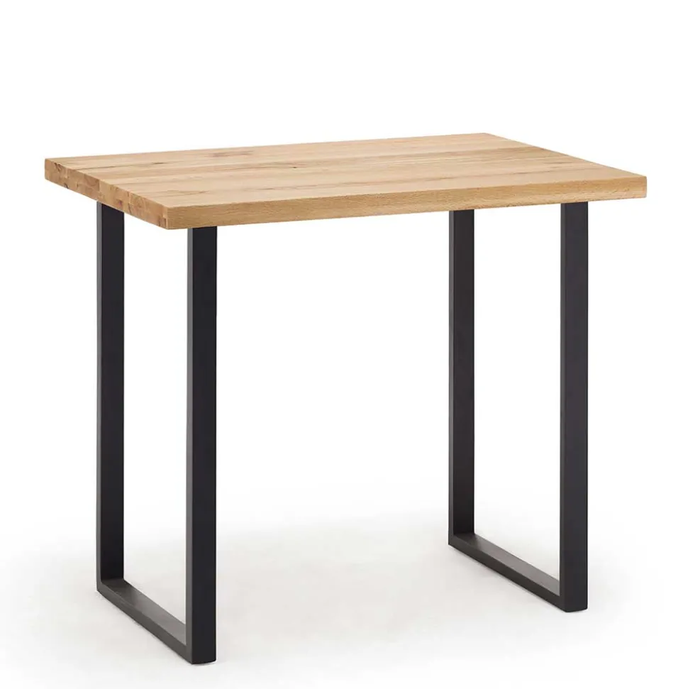 120x80 cm Bar Tisch aus Wildeiche & Stahl - Karmini