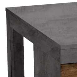 80x80 cm Couchtisch in Beton Optik & Antik Holz NB - Imlory