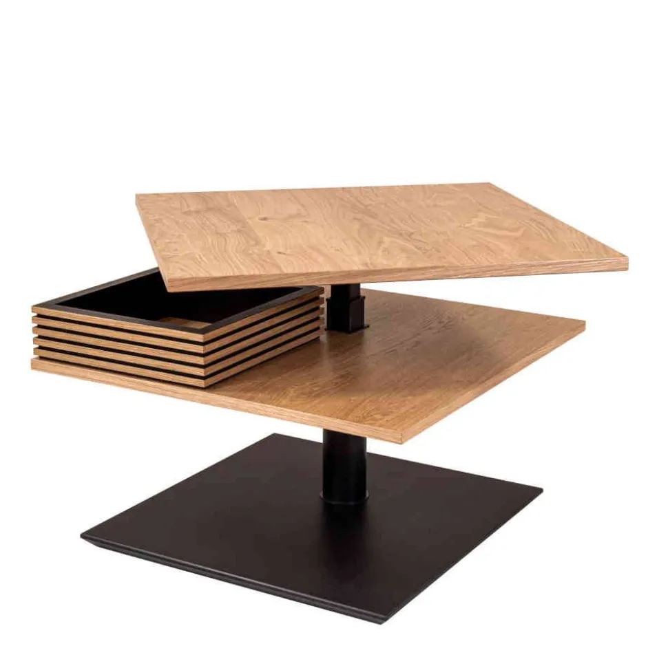 70x70 cm Couchtisch mit Staufach - Portland