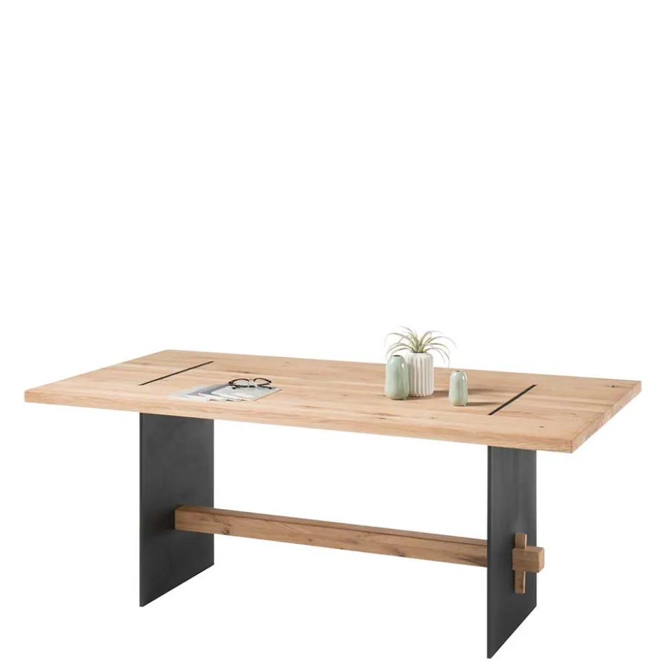 180x90 cm Esstisch & Tischsessel - Khawala (siebenteilig)