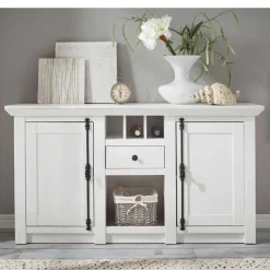 152x83 cm Landhaus Anrichte in Weiß - Chelles