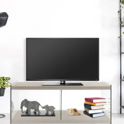 120x60 cm TV Tisch mit Glas Wangen - Culagan