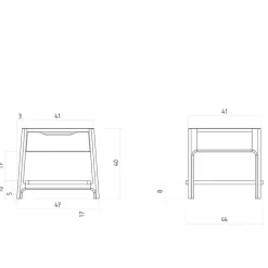 140x200 Designbett aus Wildeiche - Puwa