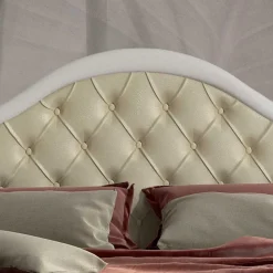 180x200 Designbett mit Chesterfield Kopfteil - Valganios