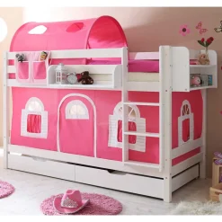 90x200 Doppelhochbett in Weiß lackiert - Lontrain