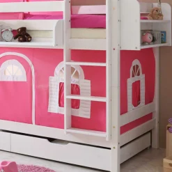 90x200 Doppelhochbett in Weiß lackiert - Lontrain