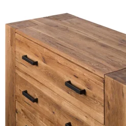 120x100 Eiche Kommode mit Metallgriffen - Latinossa