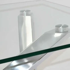 160x90 Esszimmer Glastisch mit Mikado Fußgestell - Tyres