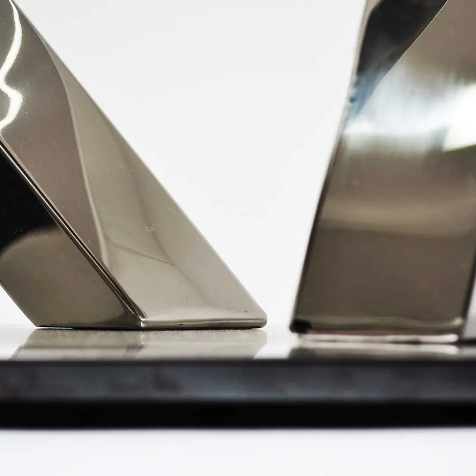 160x90 Esszimmer Glastisch mit Mikado Fußgestell - Tyres