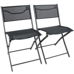 80x55 Gartentisch & Klappstühle Set - Xenata (dreiteilig)