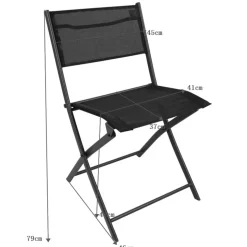 80x55 Gartentisch & Klappstühle Set - Xenata (dreiteilig)