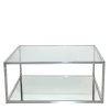 80x80 Glas Couchtisch mit Spiegelglas Boden - Cowian