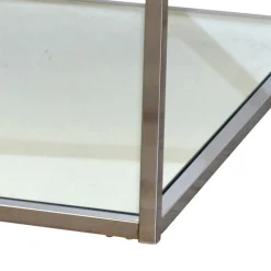 80x80 Glas Couchtisch mit Spiegelglas Boden - Cowian