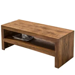 110x45 Handgearbeiteter Couchtisch mit Ablage - Hoslo