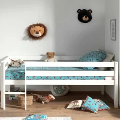 90x200 Hochbett in Weiß - 83 cm hoch - Renema