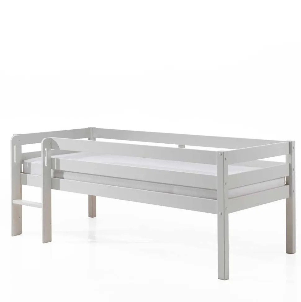 90x200 Hochbett in Weiß - 83 cm hoch - Renema