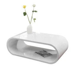 120x60 Hochglanz Couchtisch ohne Ecken - Juless