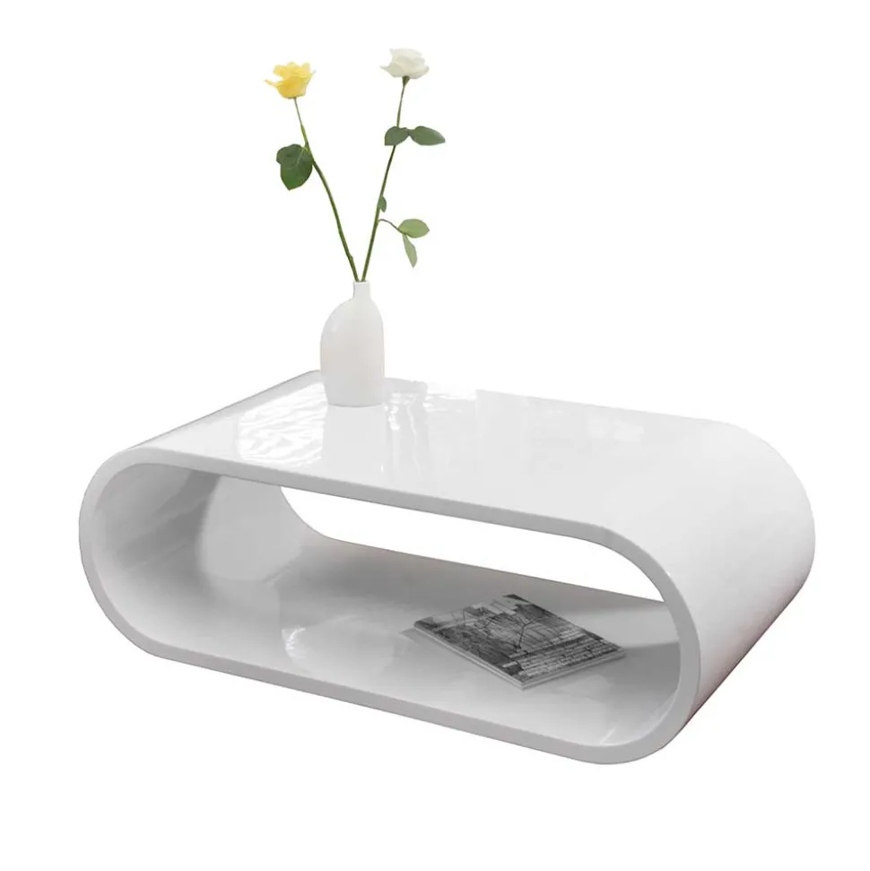 120x60 Hochglanz Couchtisch ohne Ecken - Juless