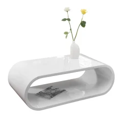 120x60 Hochglanz Couchtisch ohne Ecken - Juless