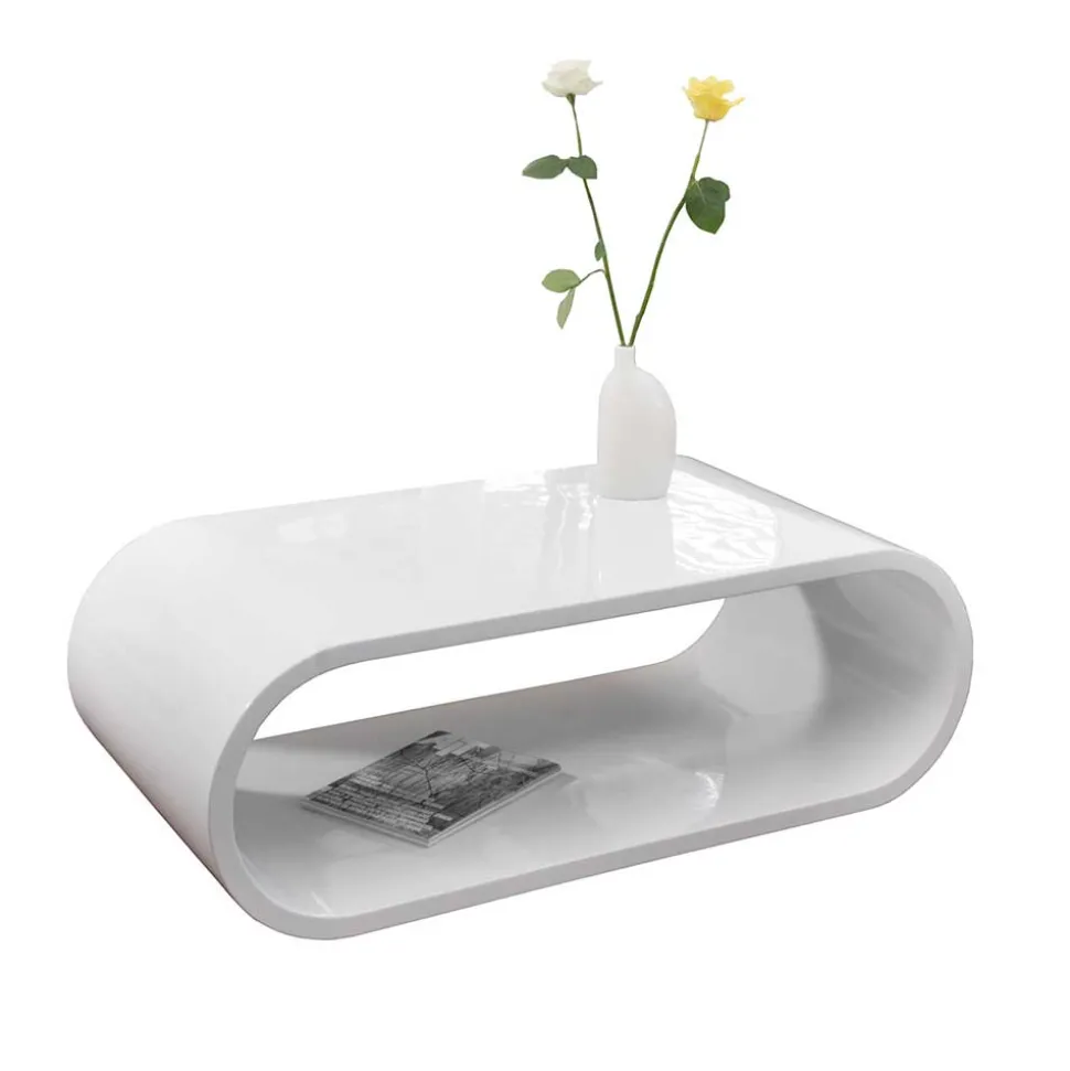 120x60 Hochglanz Couchtisch ohne Ecken - Juless